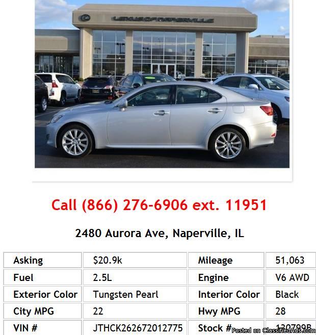 2007 Lexus IS 250 Tungsten Pearl Sedan V6